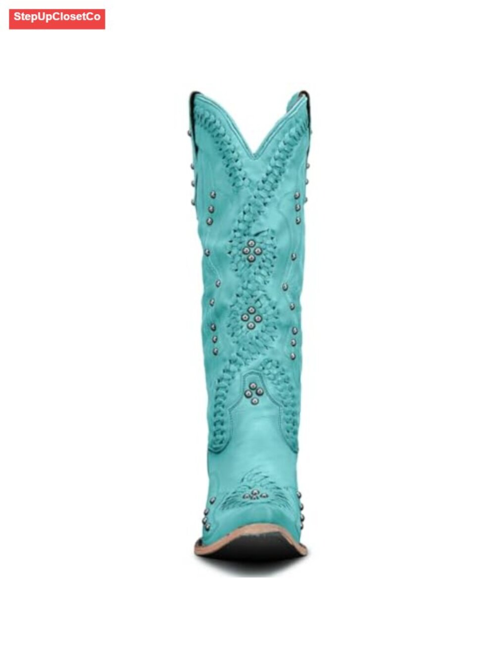 Women's Cowboy Boots Knee High Western Distressed Vegan Leather Stacked Heel - Picture 3 of 6